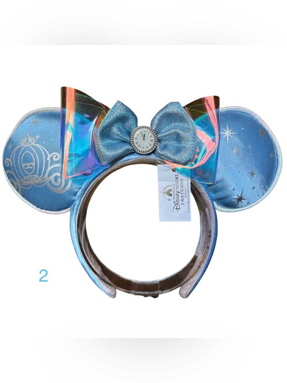 Disney Cinderella Carriage Midnight Clock Minnie Mouse Ears Headband NEW! 2